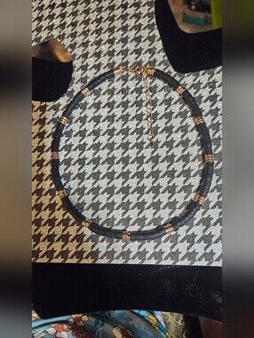 Handmade Polymer Beaded Choker. 14.5 Inches 2.5 " Extender
